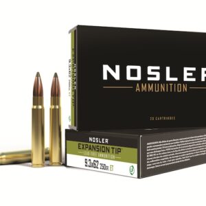 Nosler E-Tip Ammunition 9.3x62mm Mauser 250 Grain E-Tip Lead-Free Box of 20