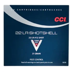 CCI Shotshell Ammunition 22 Long Rifle 31 Grain #12 Shot Box of 20