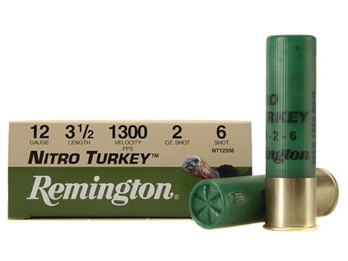 Remington Nitro Turkey Ammunition 12 Gauge 3-1/2" 2 oz of #6 Buffered Shot Box of 10