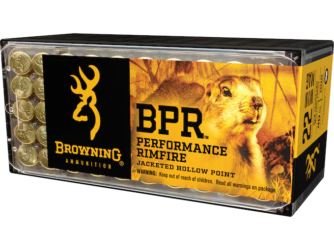 Browning BPR Ammunition 22 Winchester Magnum Rimfire (WMR) 40 Grain Jacketed Hollow Point Box of 50