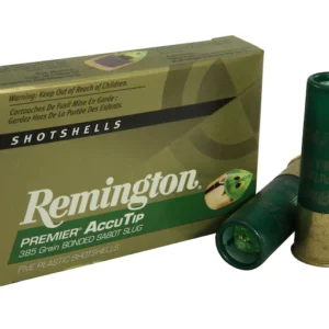 Remington Premier Ammunition 12 Gauge 3" 385 Grain AccuTip Bonded Sabot Slug with Power Port Tip Box of 5