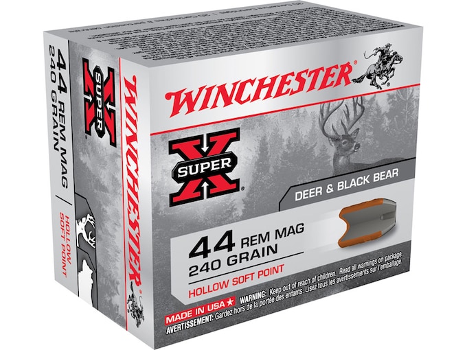 Winchester Super-X Ammunition 44 Remington Magnum 240 Grain Hollow Soft Point Box of 20