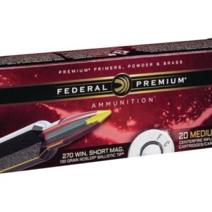 Federal Premium Ammunition 270 Winchester Short Magnum (WSM) 130 Grain Nosler Ballistic Tip Box of 20