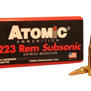 Atomic Ammunition 223 Remington Subsonic 77 Grain Hollow Point Boat Tail Box of 50