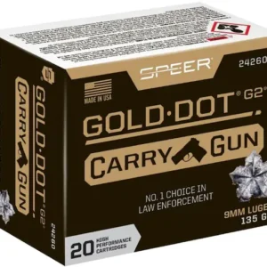 Speer Gold Dot Carry Gun Ammunition 9mm Luger 135 Grain Gold Dot G2 Box of 20