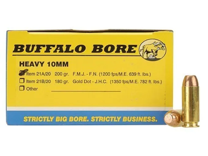 Buffalo Bore Ammunition 10mm Auto 200 Grain Full Metal Jacket Box of 20