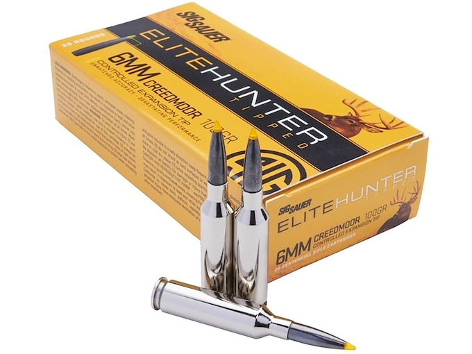 Sig Sauer Elite Hunter Tipped Ammunition 6mm Creedmoor 100 Grain Polymer Tip Box of 20