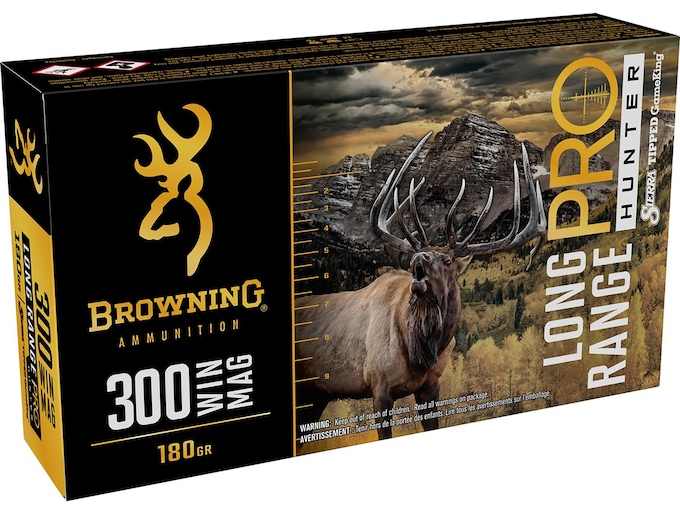 Browning Long Range Pro Hunter Ammunition 300 Winchester Short Magnum (WSM) 180 Grain Sierra GameChanger Tipped GameKing Box of 20
