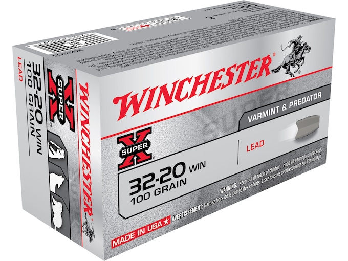 Winchester Super-X Ammunition 32-20 WCF 100 Grain Lead Flat Nose