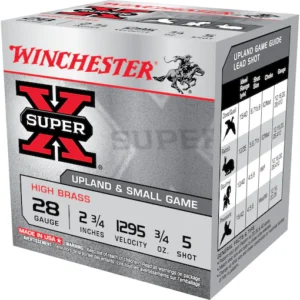Winchester Super-X High Brass Ammunition 28 Gauge 2-3/4" 3/4 oz #5 Shot Box of 25