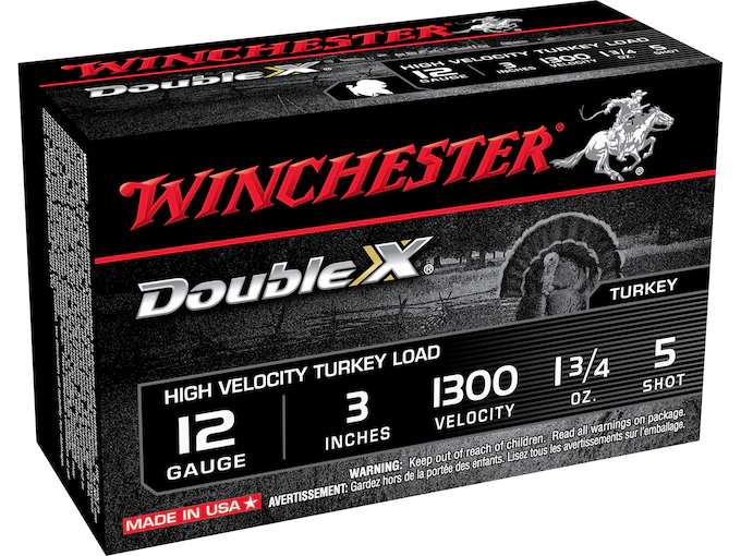 Winchester Double X Turkey Ammunition 12 Gauge 3" 1-3/4 oz #5 Copper Plated Shot Box of 10