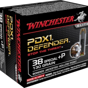 Winchester Defender Ammunition 38 Special +P 130 Grain Bonded Jacketed Hollow Point Box of 20