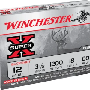 Winchester Super-X Ammunition 12 Gauge 3-1/2" Buffered 00 Buckshot 18 Pellets Box of 5