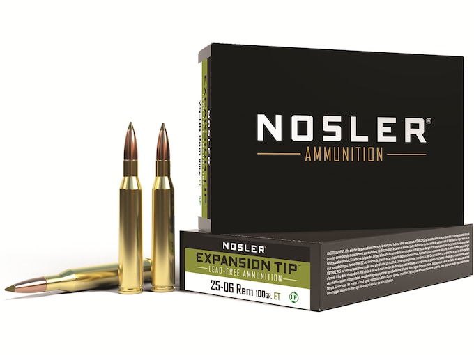 Nosler E-Tip Ammunition 25-06 Remington 100 Grain E-Tip Lead-Free Box of 20