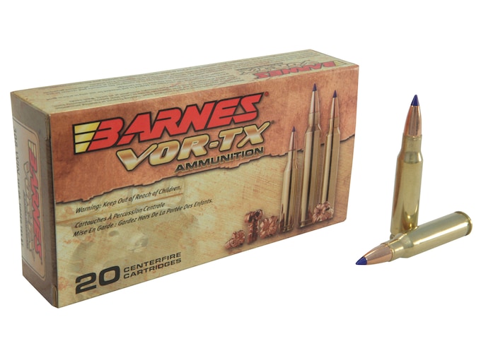 Barnes VOR-TX Ammunition 308 Winchester 130 Grain TTSX Polymer Tipped Spitzer Boat Tail Lead-Free Box of 20