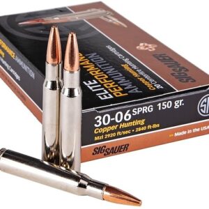 Sig Sauer Elite Hunting Copper Ammunition 30-06 Springfield 150 Grain Solid Hollow Point Lead Free Box of 20