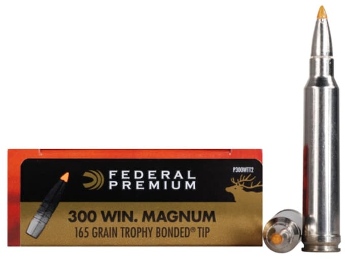 Federal Premium Ammunition 300 Winchester Magnum 165 Grain Trophy Bonded Tip Box of 20