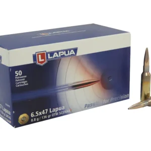 Lapua Scenar-L Ammunition 6.5x47 Lapua 136 Grain Hollow Point Boat Tail Box of 50