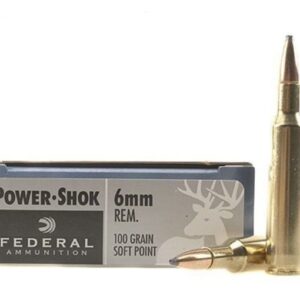 Federal Power-Shok Ammunition 6mm Remington 100 Grain Soft Point Box of 20