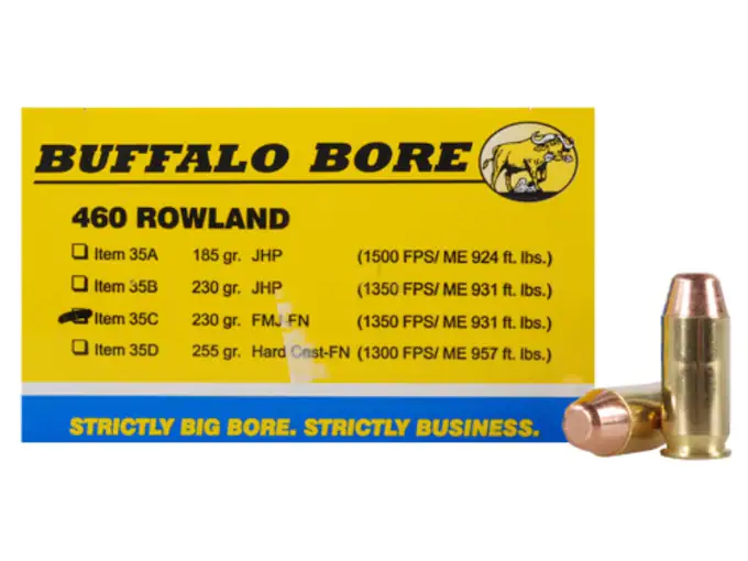 Buffalo Bore Ammunition 460 Rowland 230 Grain Full Metal Jacket Flat Nose Box of 20