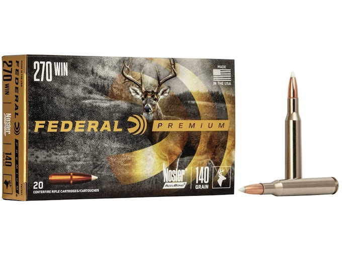 Federal Premium Ammunition 270 Winchester 140 Grain Nosler AccuBond Box of 20
