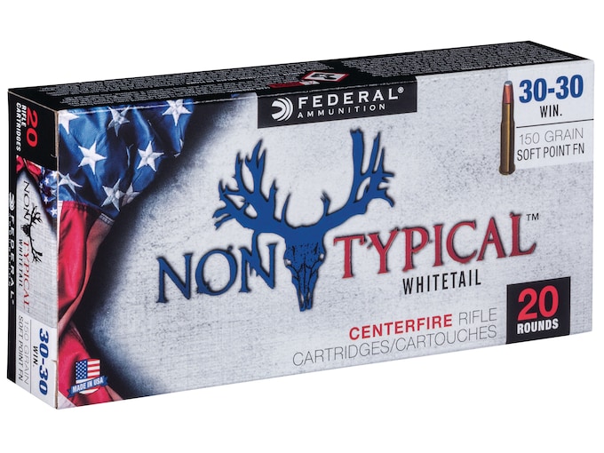 Federal Non-Typical Ammunition 30-30 Winchester 150 Grain Soft Point Flat Nose Box of 20