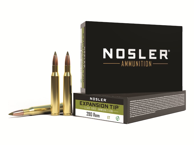 Nosler E-Tip Ammunition 280 Remington 140 Grain E-Tip Lead-Free Box of 20