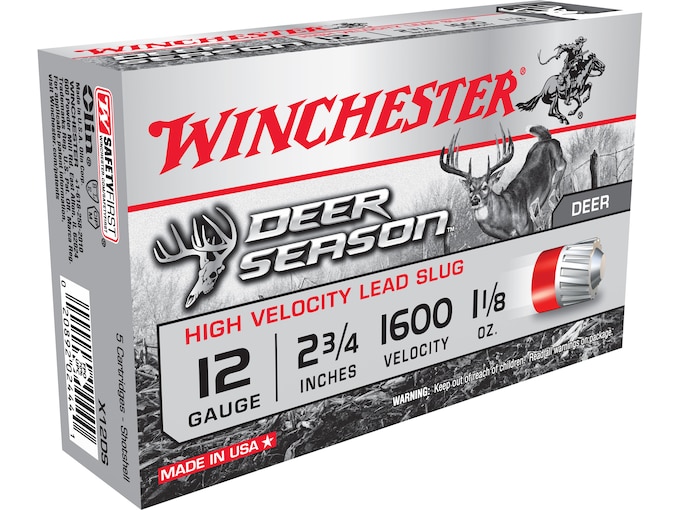 Winchester Deer Season Extreme Slug Ammunition 12 Gauge 2-3/4" 1-1/4 oz Slug Box of 5