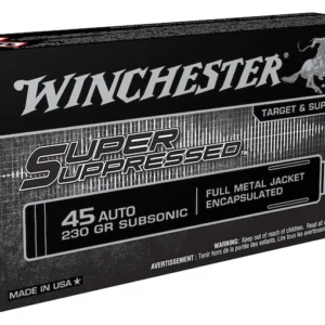 Winchester Super Suppressed Ammunition 45 ACP 230 Grain Full Metal Jacket