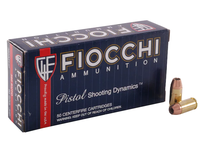 Fiocchi Shooting Dynamics Ammunition 380 ACP 90 Grain Jacketed Hollow Point Box of 50
