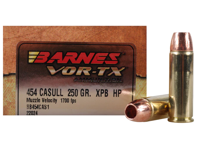 Barnes VOR-TX Ammunition 454 Casull 250 Grain XPB Hollow Point Lead-Free Box of 20