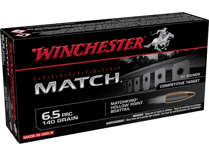 Winchester Match Ammunition 6.5 PRC 140 Grain Sierra MatchKing Hollow Point Boat Tail