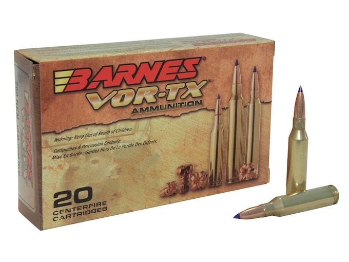 Barnes VOR-TX Ammunition 260 Remington 120 Grain TTSX Polymer Tipped Spitzer Boat Tail Lead-Free Box of 20