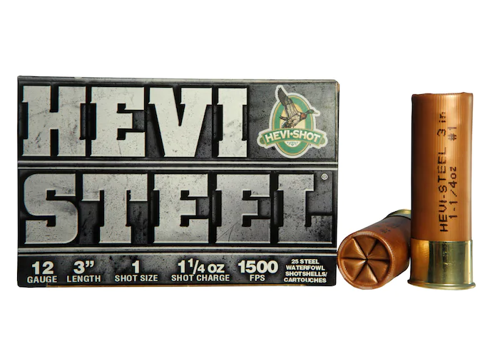 Hevi-Shot Hevi-Steel Waterfowl Ammunition 12 Gauge 3" 1-1/4 oz #1 Non-Toxic Shot