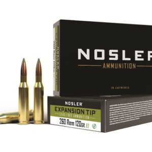 Nosler E-Tip Ammunition 260 Remington 120 Grain E-Tip Lead-Free Box of 20