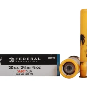 Federal Power-Shok Ammunition 20 Gauge 2-3/4" 7/8 oz Sabot Slug Box of 5