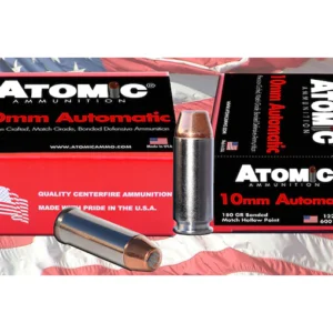 Atomic Ammunition 10mm Auto 180 Grain Bonded Match Hollow Point Box of 50