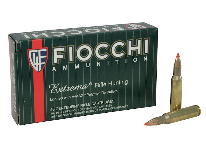 Fiocchi Extrema Ammunition 222 Remington 50 Grain Hornady V-MAX Box of 20