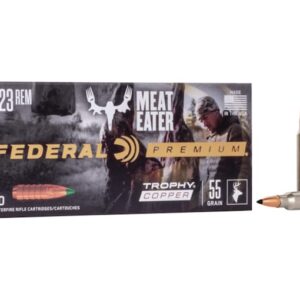 Federal Premium Meat Eater Ammunition 223 Remington 55 Grain Trophy Copper Tipped Boat Tail Lead-Free Box of 20