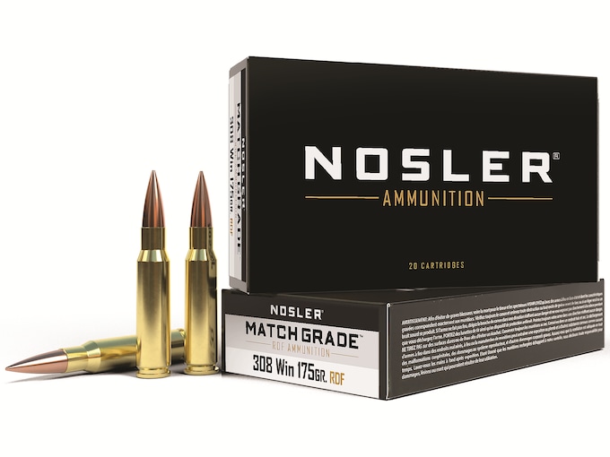 Nosler Match Grade Ammunition 308 Winchester 175 Grain RDF Hollow Point Boat Tail Box of 20