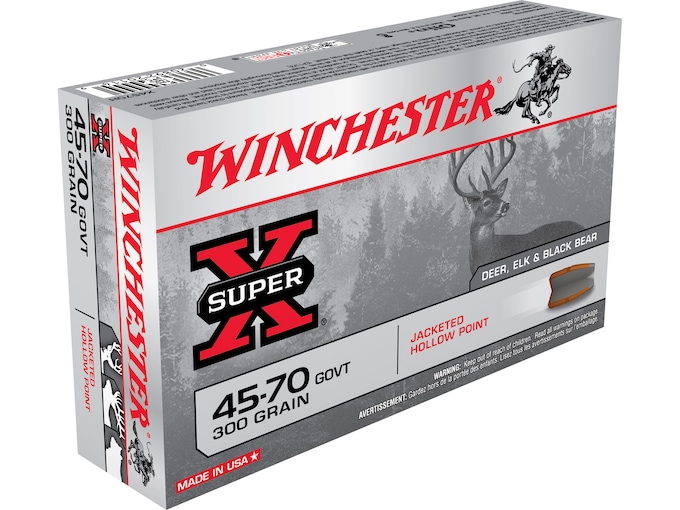 Winchester Super-X Ammunition 45-70 Government 300 Grain Jacketed Hollow Point Box of 20