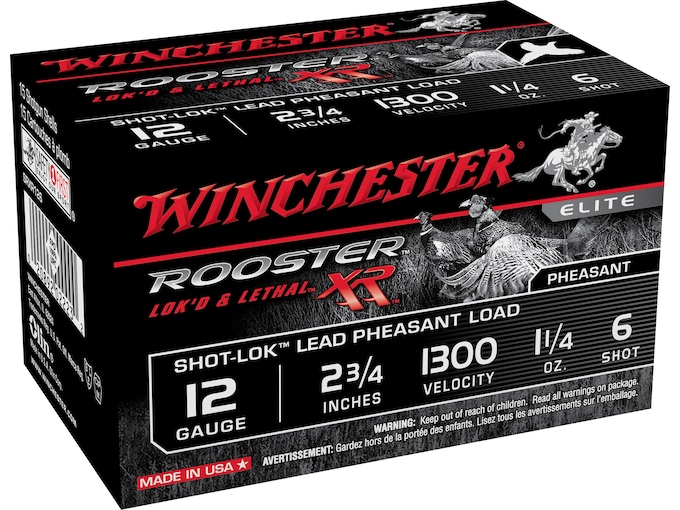 Winchester Rooster XR Pheasant Ammunition 12 Gauge 2-3/4" 1-1/4 oz #6 Copper Plated Shot Box of 15