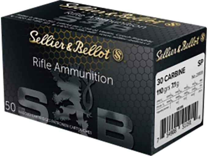 Sellier & Bellot Ammunition 30 Carbine 110 Grain Jacketed Soft Point