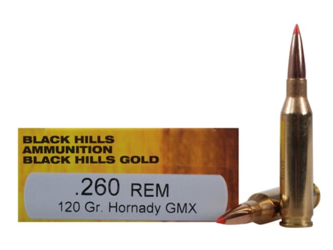 Black Hills Gold Ammunition 260 Remington 120 Grain Hornady GMX Lead-Free Box of 20