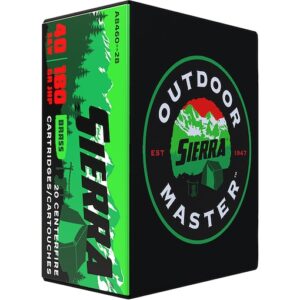 Sierra Outdoor Master Ammunition 40 S&W 180 Grain Jacketed Hollow Point Box of 20