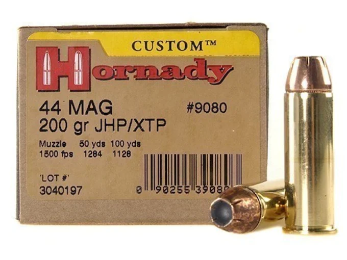 Hornady Custom Ammunition 44 Remington Magnum 200 Grain XTP Jacketed Hollow Point Box of 20