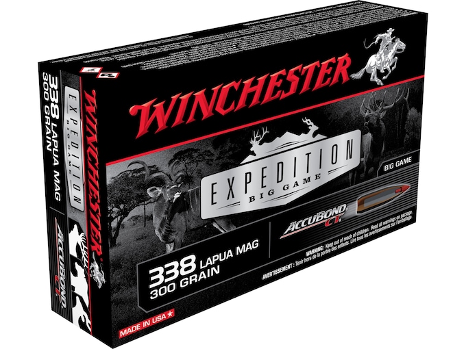 Winchester Expedition Big Game Ammunition 338 Lapua Magnum 300 Grain AccuBond Box of 20