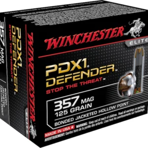 Winchester Defender Ammunition 357 Magnum 125 Grain Bonded Jacketed Hollow Point Box of 20