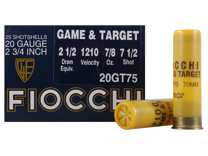 Fiocchi Game & Target Ammunition 20 Gauge 2-3/4" 7/8 oz #7-1/2 Shot
