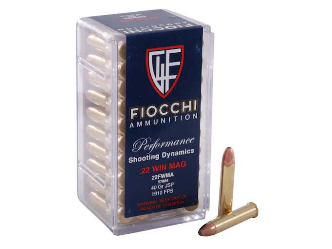 Fiocchi Ammunition 22 Winchester Magnum Rimfire (WMR) 40 Grain Jacketed Soft Point